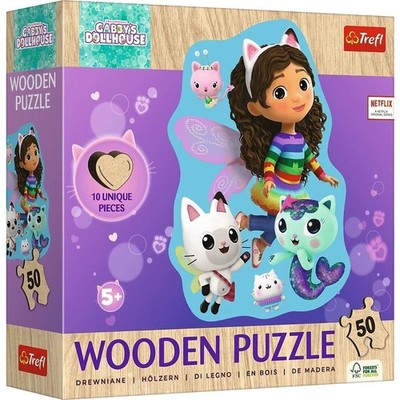 NEW Trefl Wooden Jigsaw Puzzle 50 Pieces 5+ Ages Gabby's Dollhouse Happy Gabby 