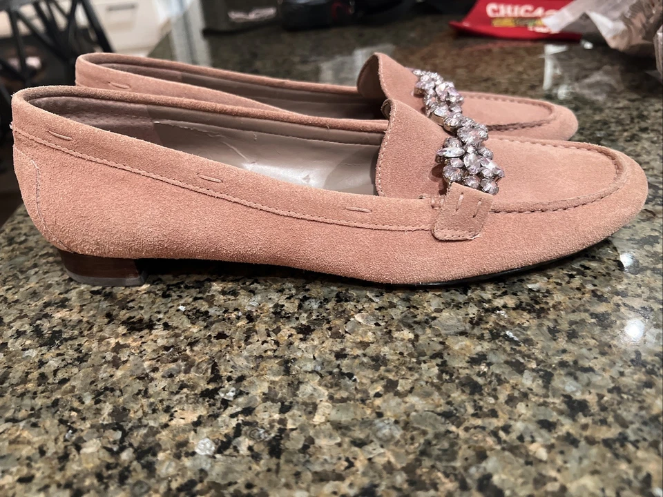 Mocasín Enzo Angiolini de gamuza de cuero rosa Foto 2 de 4