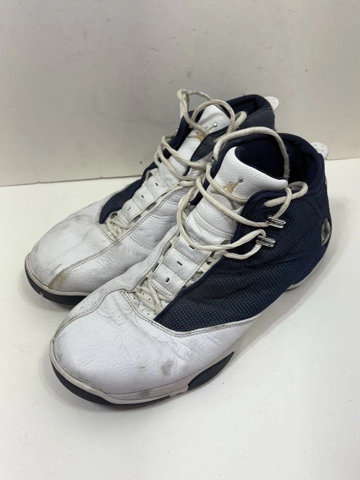 Air Jordan Team 12.5 317176-101 branco azul metálico masculino tamanho 13 - Imagem 3 de 4