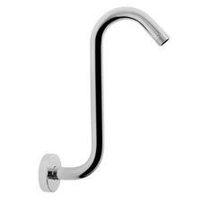 S Shaped Shower Head Riser Pipe, Shower Extender Arm with Flange, Standard 1/2"