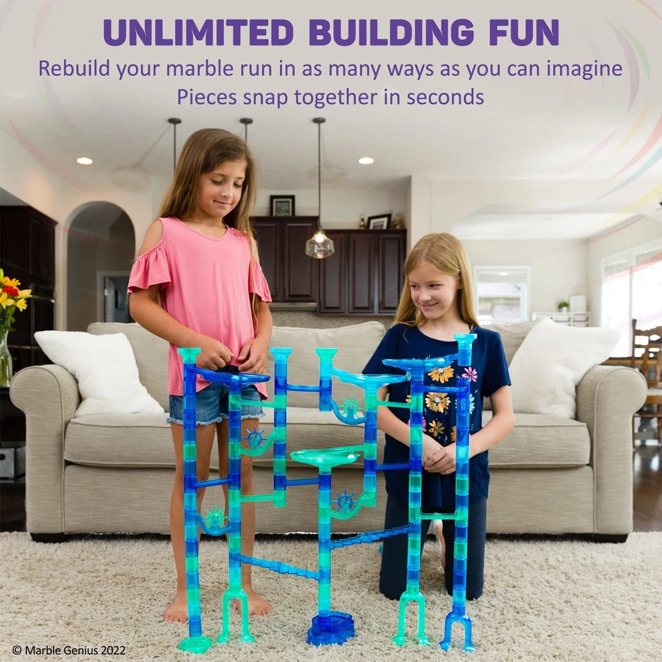 Marble Run Starter Set - (80 Translucent Pieces and 50 Glass Marbles) - Image 4 of 4