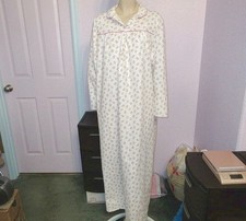 Vtg 80s Sears Flannel Nightgown Size L Ditsy Floral Long Granny Tradwife Prairie