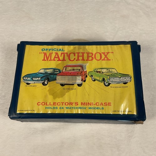 1969 Matchbox Collectors Mini Case 24 Autos 2 Trays Matchbox 1/64 Lesney Vintage