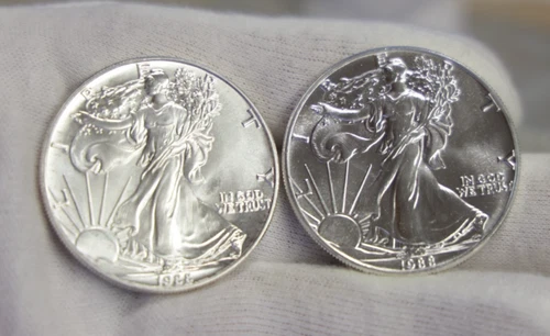 (2) 1988 US Silver Eagle $1 Gem Unc Better Date