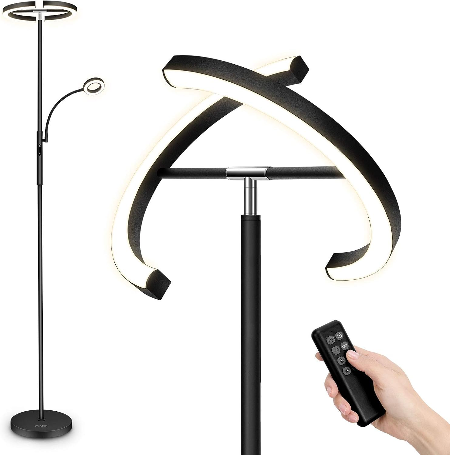 Modern LED Rotatable Split Floor Lamp with Reading Light and Eye Protection