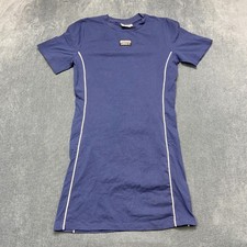 Adidas Tee Dress Womens Large Navy Blue Logo Regular Fit Short Sleeve Crew Neck