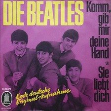 Repro Photo THE BEATLES Komm, gib mir deine Hand ODEON 7" Single Size 18x18cm