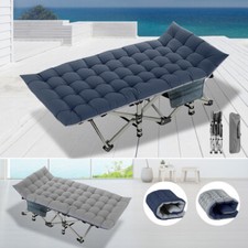 NAIZEA Folding Camping Cot Adults Heavy Duty Military Cots W/Mat  Carry Bag