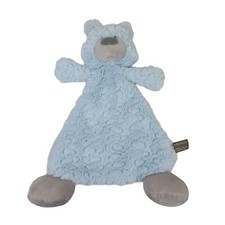 Demdaco Blue Gray Bear Lovey Security Blanket Plush Rattle 2019 13"