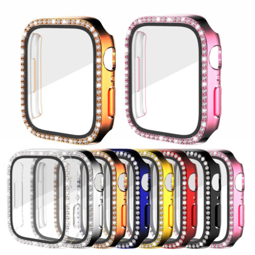 2x Bling Diamond Protector Bumper Case Cover For Apple Watch Series 7/6/5/4/3/SE - Picture 1 of 48