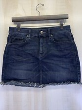 Express Denim Jeans Stretch Cut Off Skirt Women  s SZ 6-4921