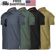 Men's Polo Shirts Short Sleeve Quick Dry Casual Golf Sport Team Work Tactical T