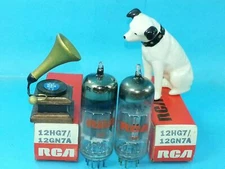 RCA 12HG7 12GN7A  TUBE 1970's gm MATCH PAIR NOS NIB SWEET SMOOTH TONE