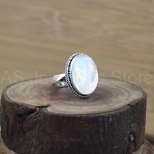 925 Sterling Silver Ring, Rainbow Moonstone Ring, Handmade Ring, Silver Jewelry