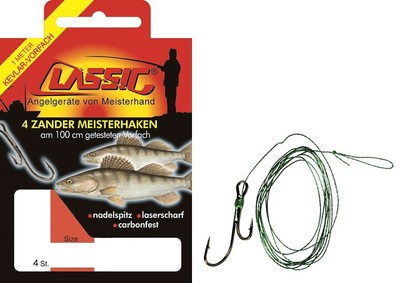 Classic Zander Haken Braid Kevlar Vorfach Raubfisch Köderfisch Ryder Paladin