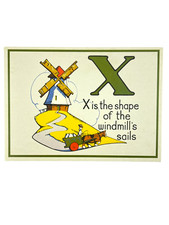 Cavallini Letter X Framable Nursery Art 1930s Repro Alphabet Flash Card Journal