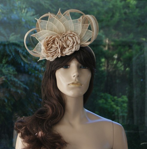 Natural Cream/Caramel Fascinator Hat 