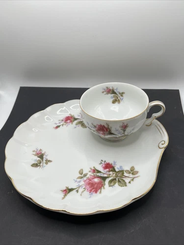 Teacup Snack Plate Luncheon Set Pink Roses Bella Rose Made In Japan