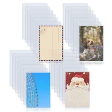 40 Pack 5" x 7" Rigid Print Protectors Clear Waterproof Hard Plastic Page She...