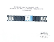 Authentic Invicta Corduba 19234 Black Polyurethane  Steel Inserts Band
