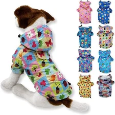 Rain Coat Jacket Rainwear For SMALL Pet Cat Dog RainCoat Hooded WATERPROOF XXS-L