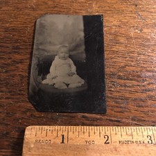 Antique Tintype Victorian Baby Civil War Era Photo Photograph