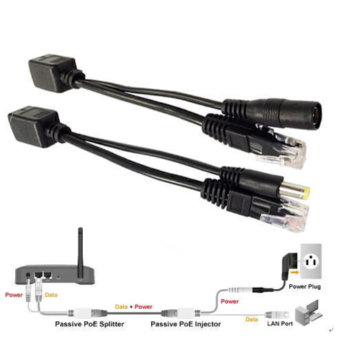 New Passive PoE Adapter Cable Injector Splitter Kit Power Over Ethernet Injector - Picture 2 of 6