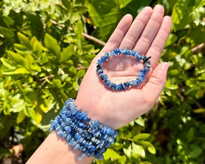 Blue Kyanite Chip Bracelet (Gemstone Crystal Bracelets, Blue Kyanite Bracelet)