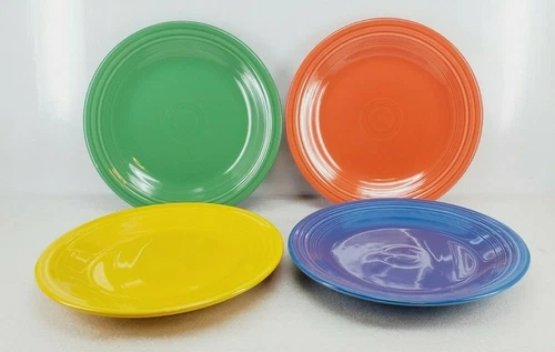 4 DINNER PLATES set LOT meadow poppy daffodil lapis FIESTA 10.5" NEW