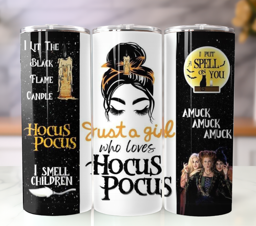 Hocus Pocus Girl 20 Unzen Thermobecher mit Strohhalm - Edelstahlbecher - Bild 1 von 6