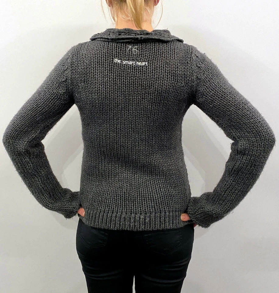 ODD MOLLY 76 'The smart heart' cardigan sweater grey size S Foto 2 de 4