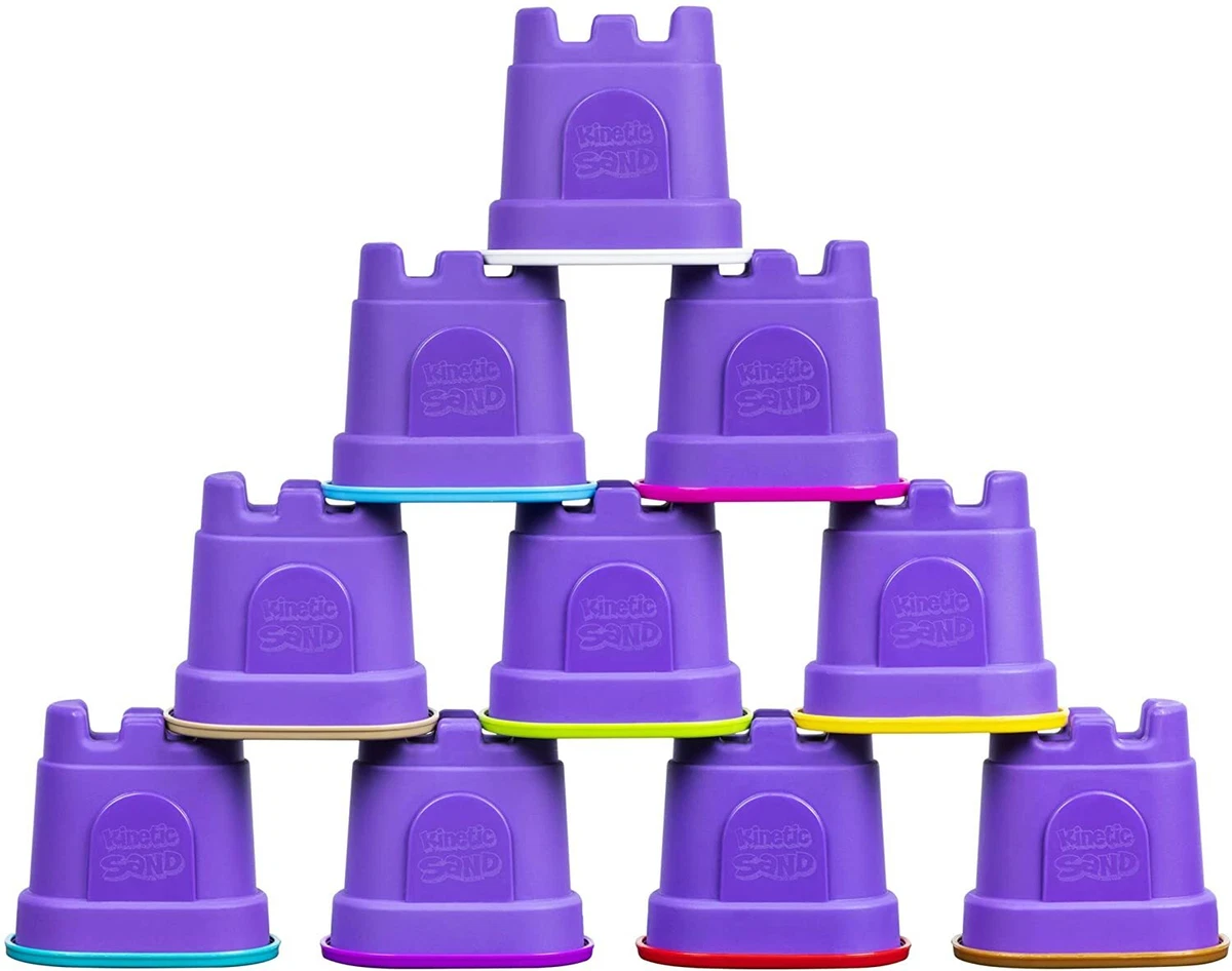 Kinetic Sand Castle 10-Colors 10-Moulds Pack Natural Sensory Moldable Sand  Play 778988266649