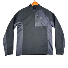 Spyder Outbound Pullover Fleece Lined 1/4 Zip Sweater Men's M Gray Black 1619902