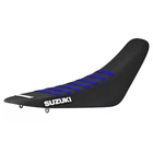 2000-2024  SUZUKI DRZ 400 400S 400E 400SM SEAT COVER  BLACK / BLUE RIBS LOGO #70