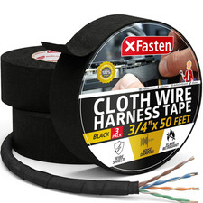 Xfasten Wire Harness Tape, 3/4-Inch X 50-Foot 3-Pack , High Temp Wiring Loom Ha