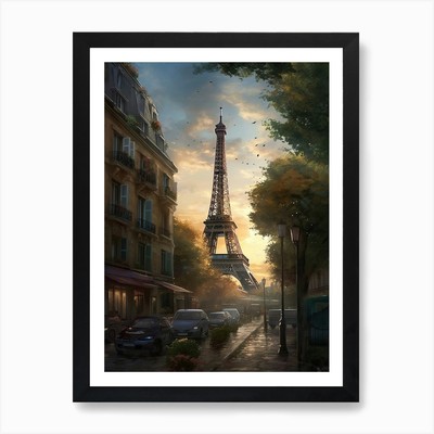 Eiffel Tower Paris France Dominic D Framed Wall Art Poster Canvas Print Picture