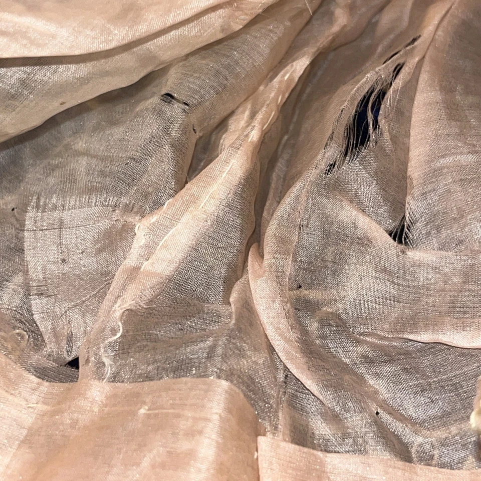 Antique Edwardian Victorian Lace Silk Pink Cap Bonnet Tatted Handmade Crochet - Image 4 of 4