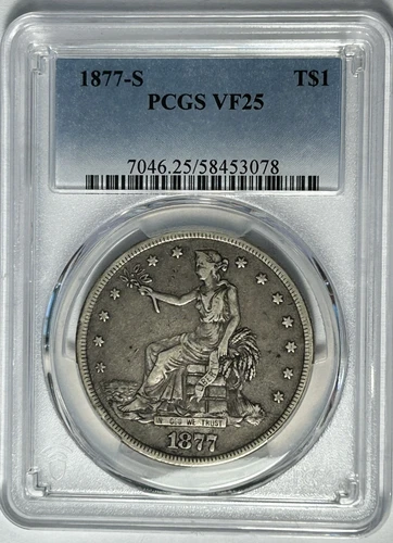 1877 S TRADE DOLLAR PCGS VF 25