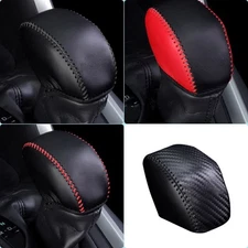 Leather Car Gear Head Shift Knob Cover Case Toyota Rav4 Rav 4 Black Stitching
