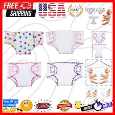 4 Pack Baby Diapers Doll Underwear for 14-18 Inch Baby Dolls, Suitable for In...