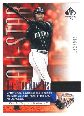 2004 SP Authentic Ken Griffey Jr #163 All-Star Moments #/999 Mariners HOF