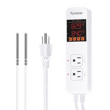 Digital Temperature Controller Dual Probe 10A 1200W for Terrarium Heat Mat Fan