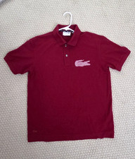 Lacoste Men's 100 Cotton Pique Polo Shirt Big Logo Size M Made in France