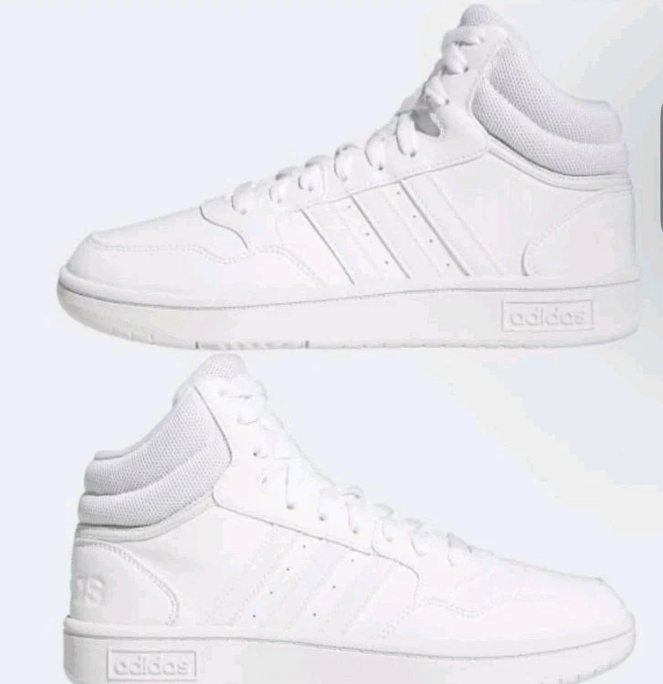 Adidas Women Triple White Basketball Sneakers Trainers Shoes Size 6.5 New In Box - Image 2 of 4