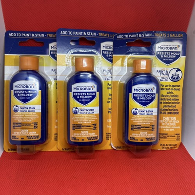 #ad #ad 3 X Microban Resistant Mold and Mildew Paint Stain Additive 1.5Oz Treats 1 Gal $24.97