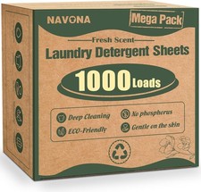 1000 Loads Mega Pack Laundry Detergent Sheets, Eco-friendly Laundry Sheets, Powe
