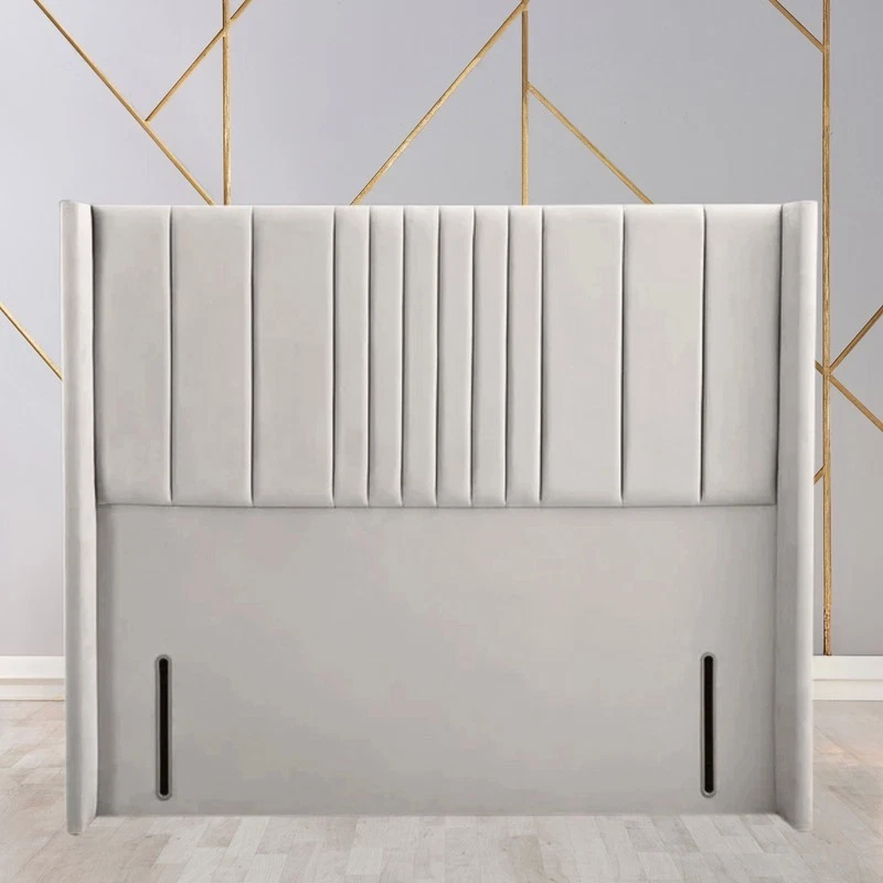 New 54" Floor Standing Winged Panel Headboard Plush Velvet Upholstered Double UK - Image 3 of 4