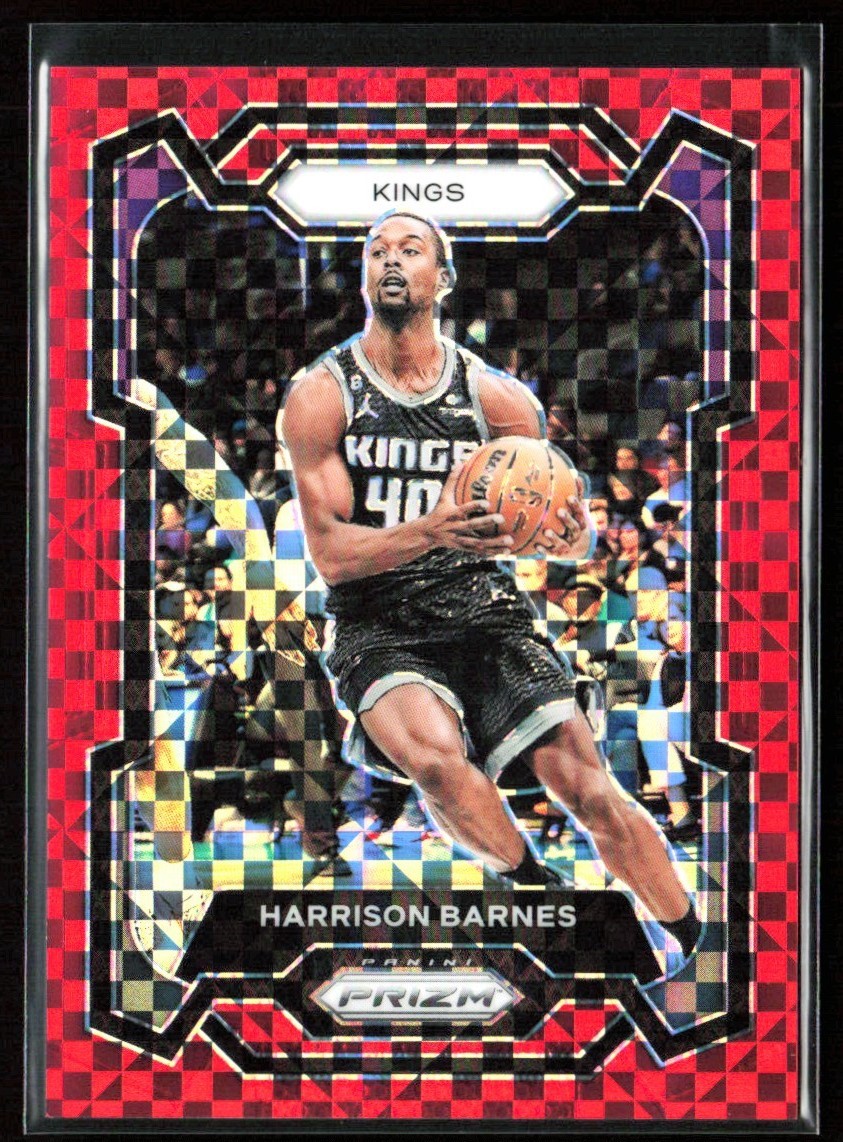Harrison Barnes 2023-24 Panini Prizm Red Plaid /75 #221 Sacramento Kings
