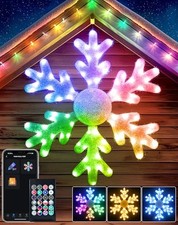 32" Smart LED Snowflake Christmas Lights Outdoor, App Control DIY Colors 1