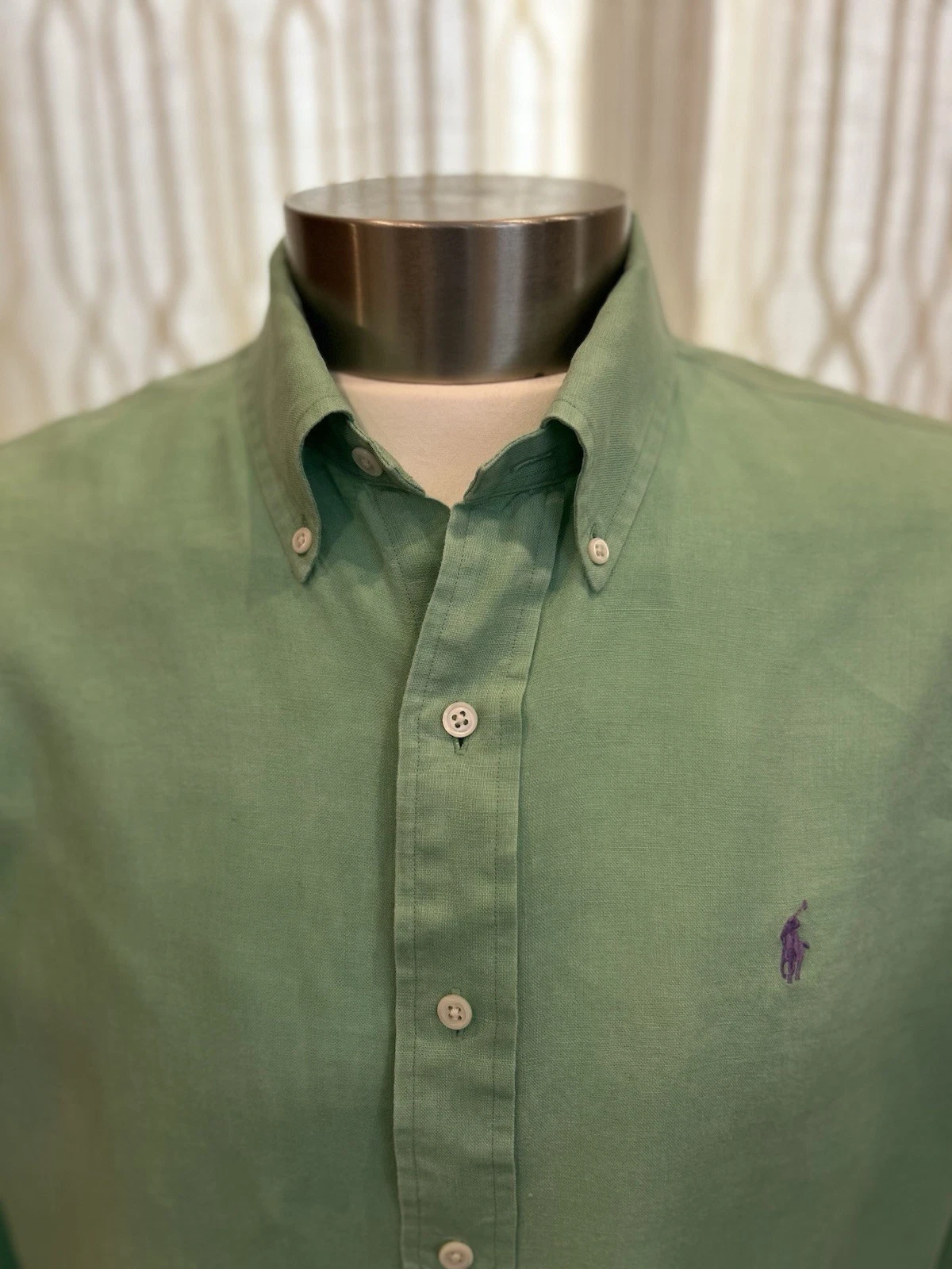 Men’s Ralph Lauren Classic Fit 100% Linen Shirt Mint Green Button Down Size XL
Opens in a new window